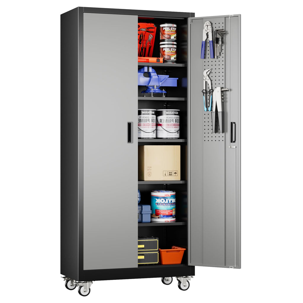 3-Drawer Rolling Tool Chest with Wheels, Pegboard and Push Handle