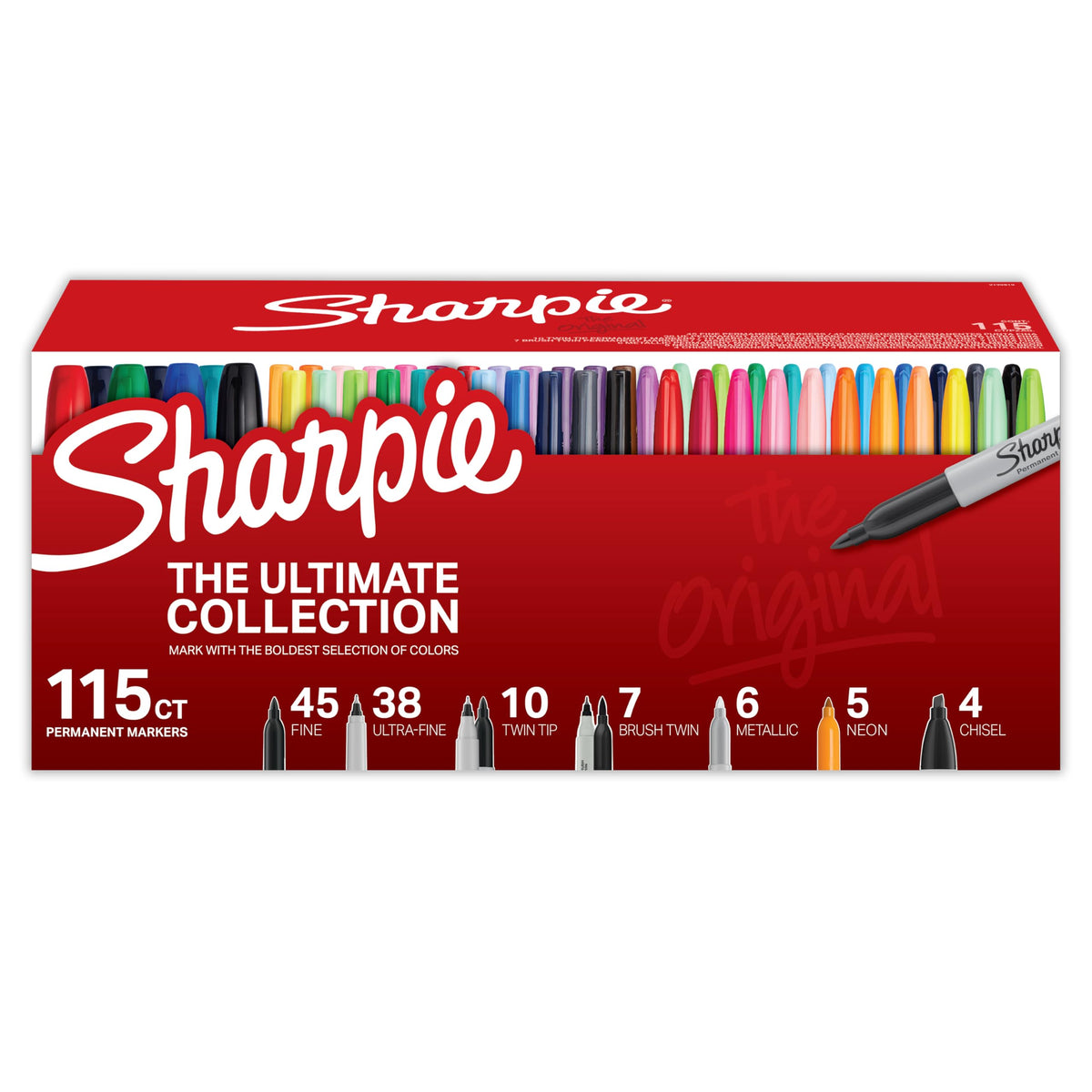 Sharpie Permanent Markers, Ultimate Collection, Fine and Ultra Fine Points, Assorted Colors, 115 Count - Classroom, Large Pack, Office Supplies