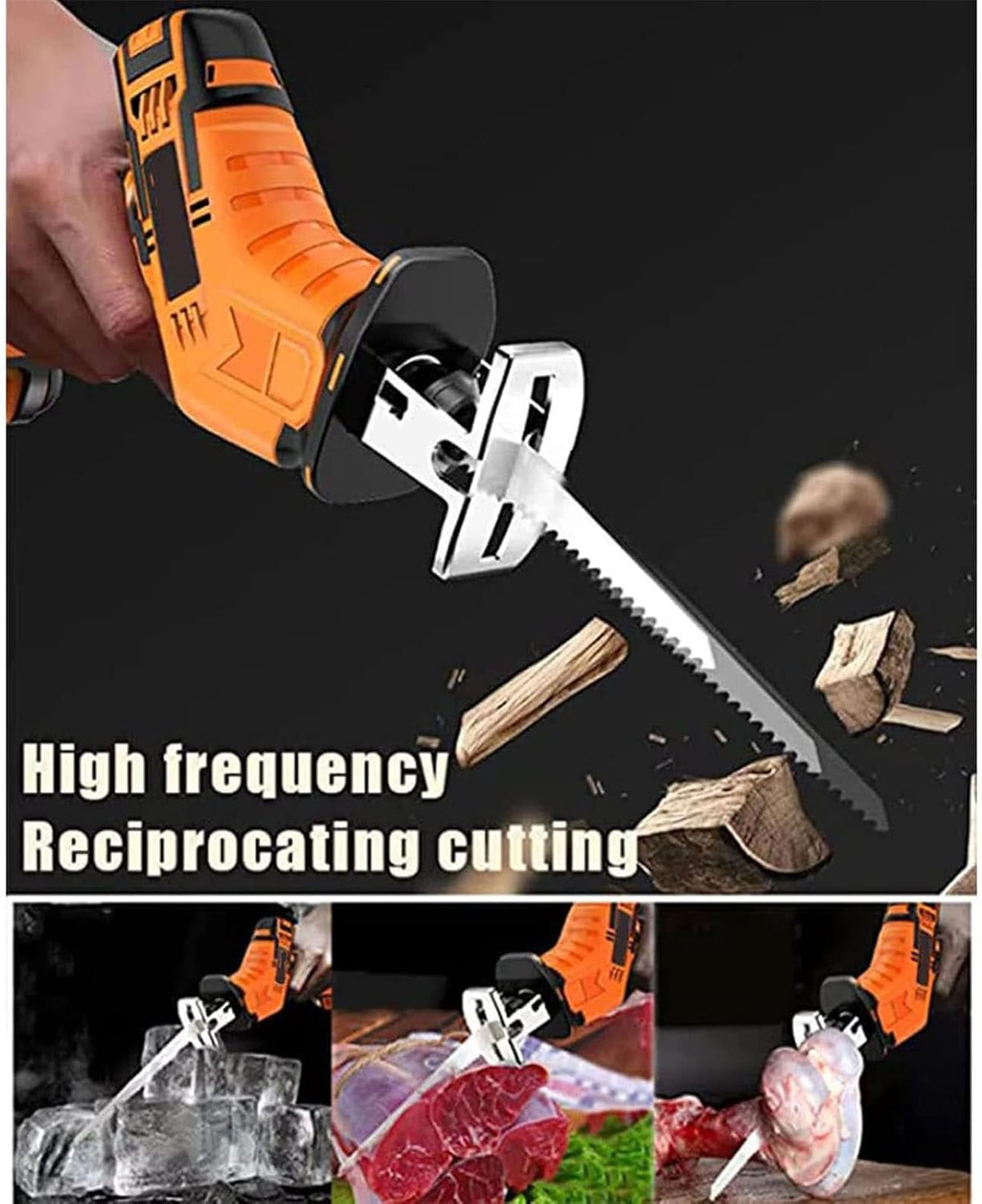 Electric Butchers Cordless Bone Saw Machine, 4000mah Professional Electric Butchers Saw, Handheld Bone Saw Machine for Meat Pork Fish Ribs,1x4000mah