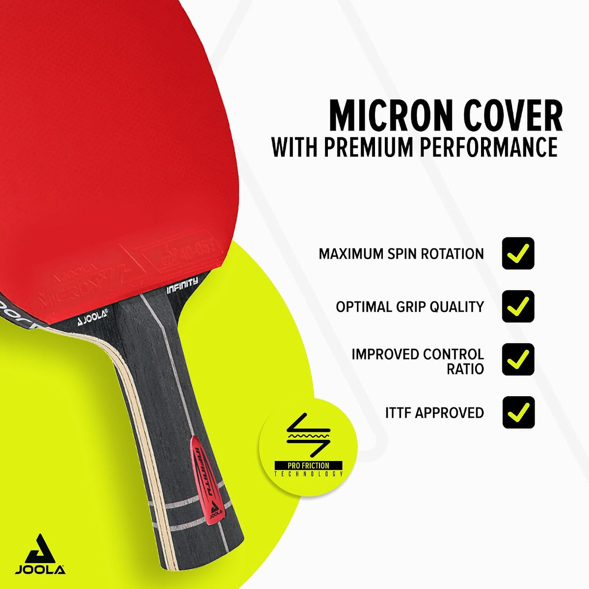 JOOLA Table Tennis Bat Infinity ITTF Approved Professional Carbon Table Tennis Bat for Advanced Players - with High-Tech Fibre, 7-Layer Bat Blade