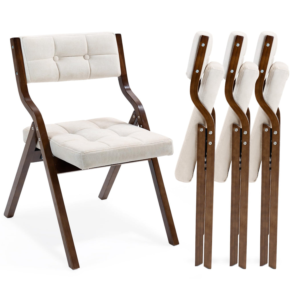HOMEFUN Folding Chairs with Cushion, Folding Dining Chairs, 2 Pack