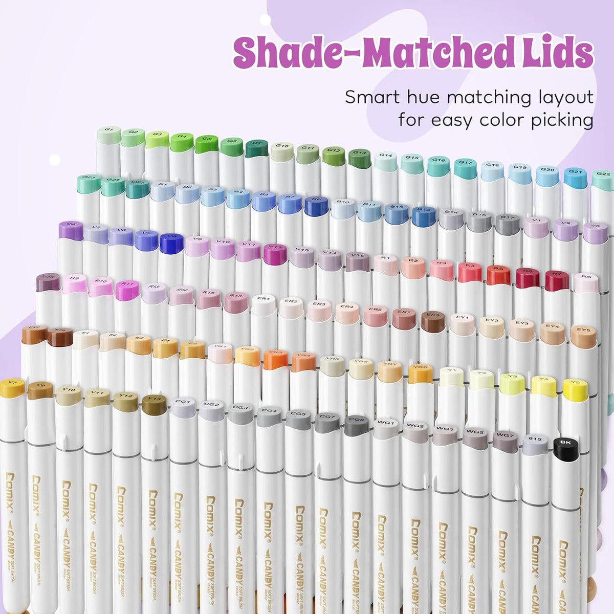 Comix Alcohol Markers Brush Tip, Art Markers 120 Professional Colors
