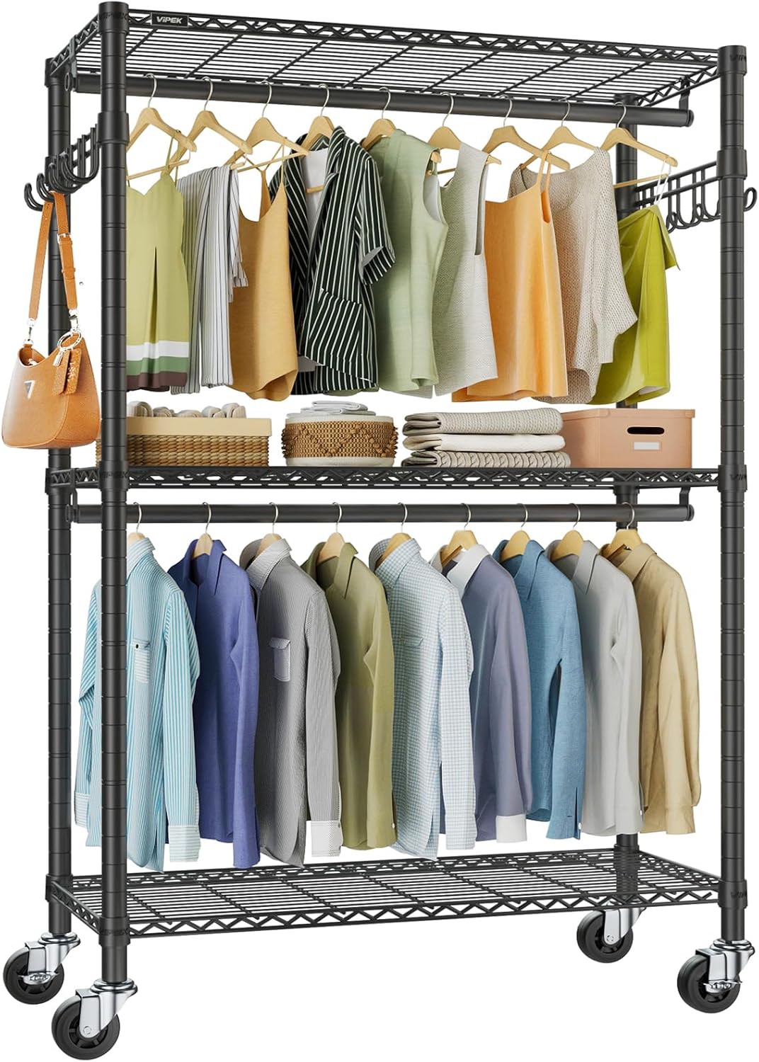 VIPEK R2 Plus Clothes Rack Heavy Duty Rolling Closet for Hanging Clothes