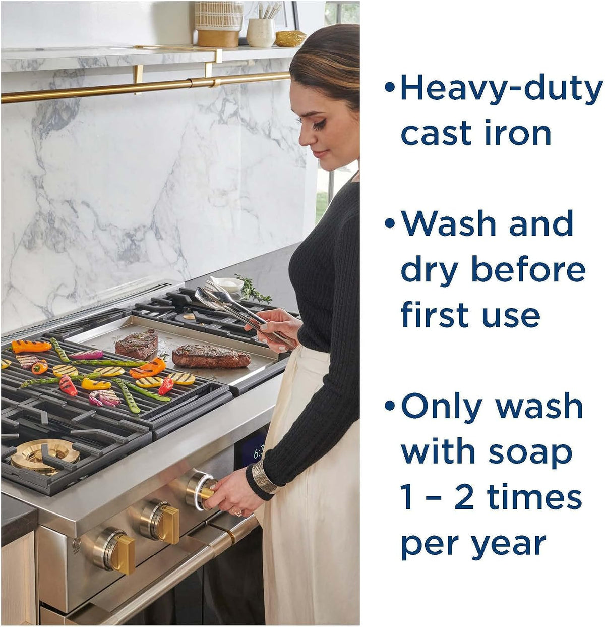 Reversible Cast Iron Griddle/Grill Combo