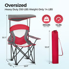 ALPHA CAMP Heavy Duty Canopy Camping Chairs with Adjustable Sunshade,2PC