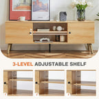 DUMOS TV Stand for 55 60 Inch TV, Entertainment Center with Storage
