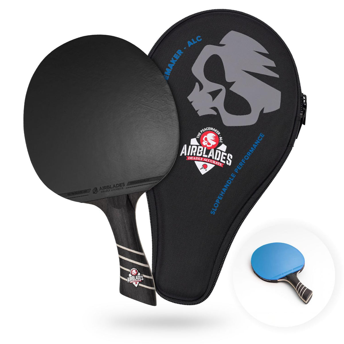 The Peace Maker ALC - Professional Ping Pong Paddle - Carbon Fiber Table Tennis Racket Producing Maximum Spin & Control for All Levels - Hard Carry Case & Ergonomic Handle.