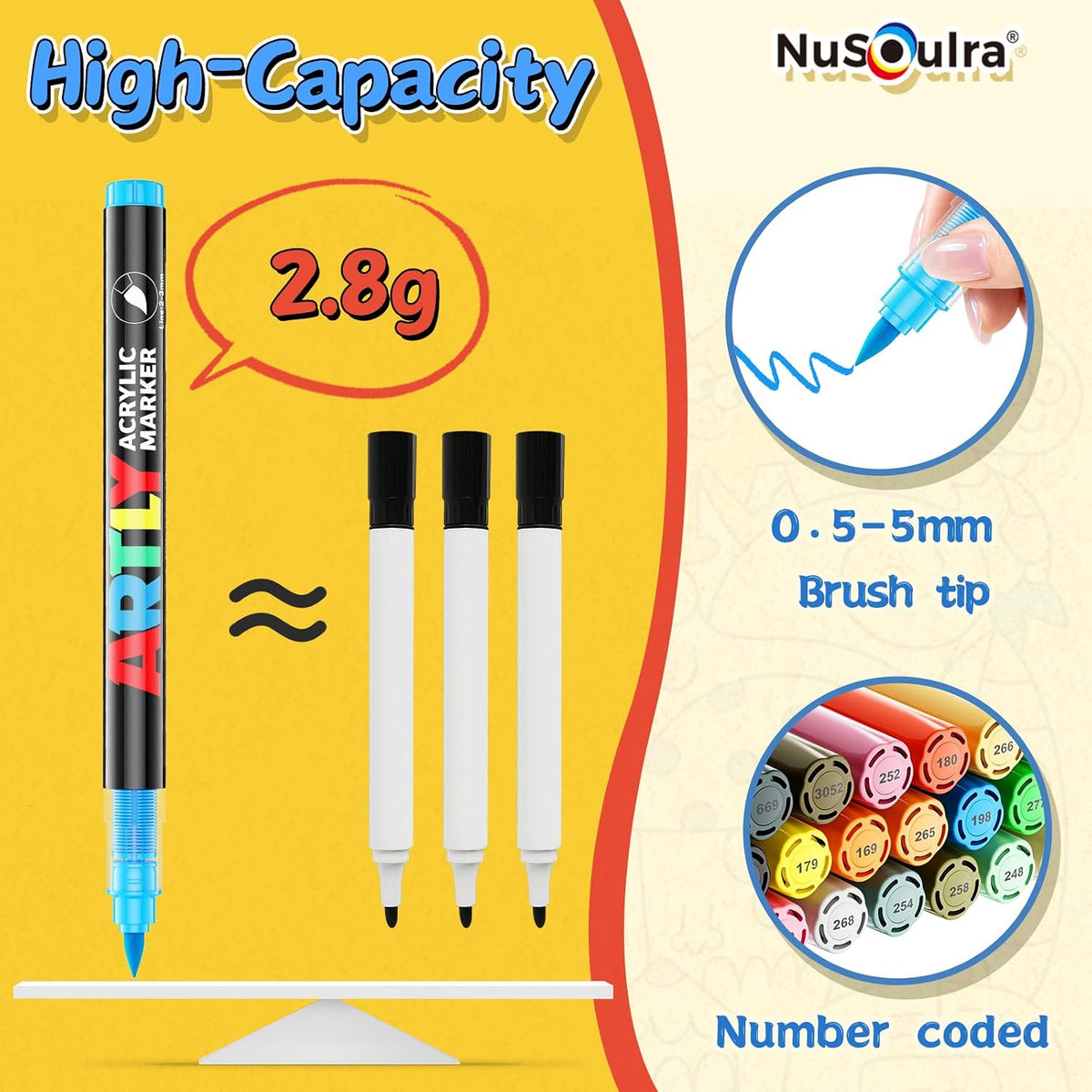 240 Colors Acrylic Paint Markers Brush Tip, Automatic Ink Control