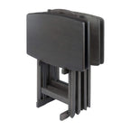 Winsome Dylan Set of 4 Oversized Foldable Snack Tables with Storage Rack