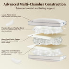 Goose Feather and Down Pillows Queen Size Set of 2, Luxury Bed Pillows