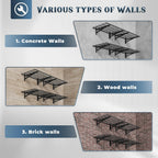 Jusgym 4 Pack Wall Mounted Garage Shelving, 2x3ft, 1400lbs Integrated Grid