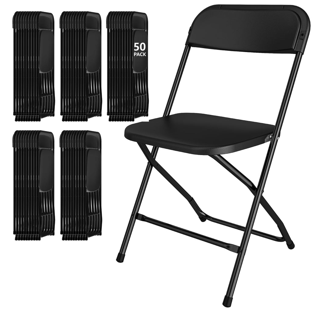 10 Pack White Folding Chairs for School Events Wedding Party Picnic
