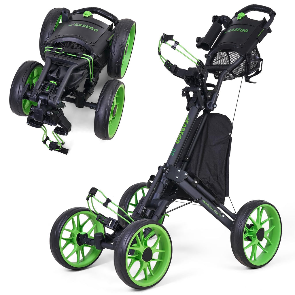 EASEGO Golf Push Cart 4 Wheel : Golf Walking Cart Golf Caddy Pull Carts
