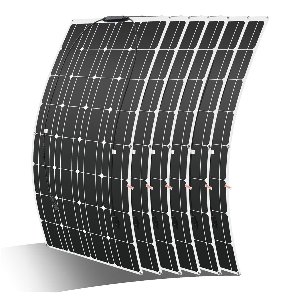 200W 12V (2pcs 100W) Flexible Monocrystalline Solar Panel with Solar Cable Waterproof Photovoltaic Module for Non-Flat Surface