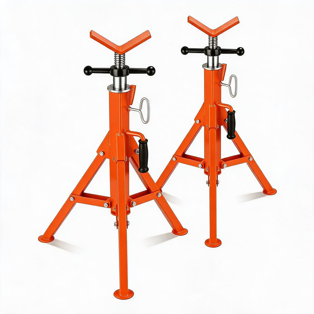 2PCS Pipe Jack Stand, 2500LB Carbon Steel Heavy Duty Pipe Stand,