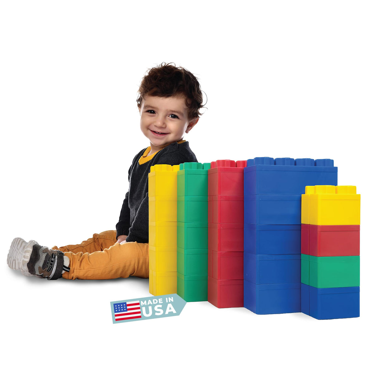 BiggoBlocks Big Blocks for Kids Ages 4-8, Indoor & Outdoor Blocks for Kids Jumbo Games, Large Building Blocks (96 PC) Standard Set