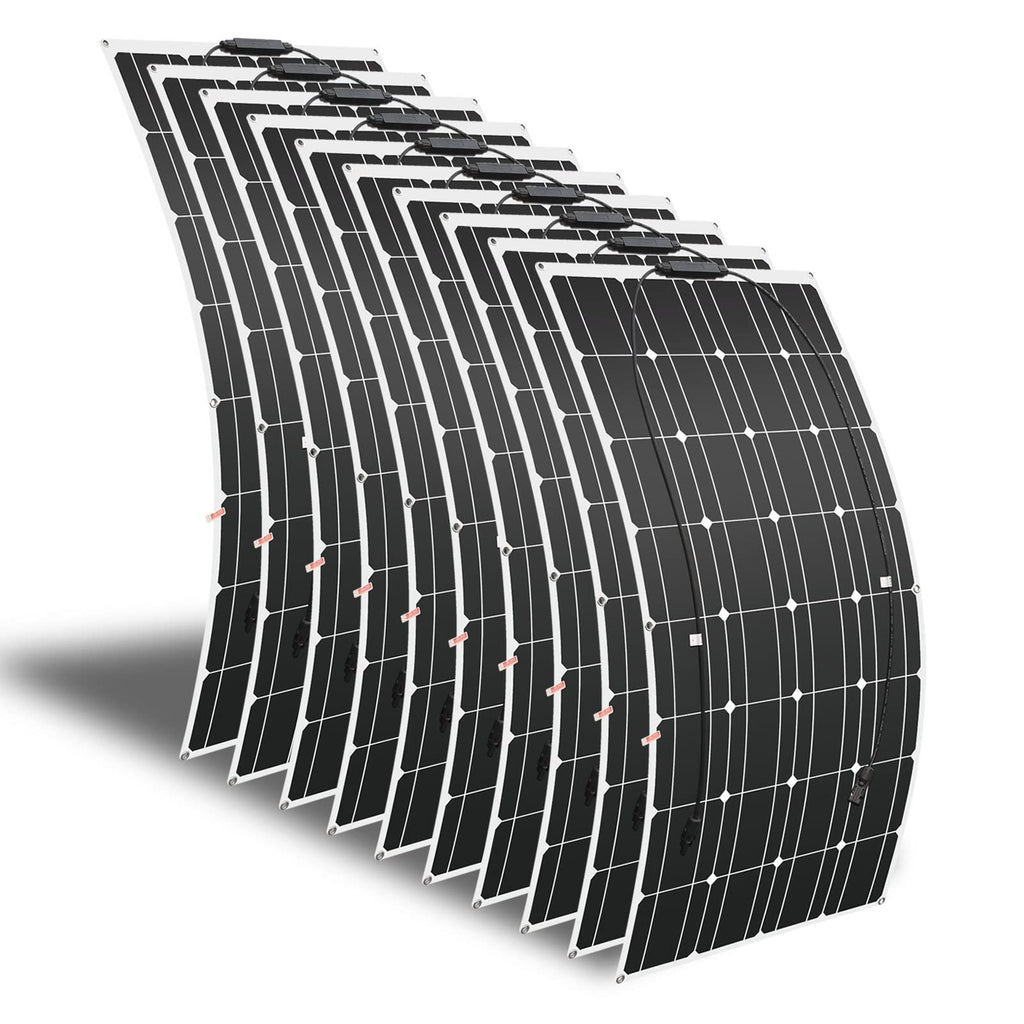 200W 12V (2pcs 100W) Flexible Monocrystalline Solar Panel with Solar Cable Waterproof Photovoltaic Module for Non-Flat Surface