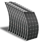 200W 12V (2pcs 100W) Flexible Monocrystalline Solar Panel with Solar Cable Waterproof Photovoltaic Module for Non-Flat Surface