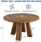 IDEALHOUSE 47" Round Dining Table for 4-6, Farmhouse Wood Kitchen Table