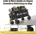 EchoSmile Wagons Carts Foldable Heavy Duty with 400Lbs Wt, 200L Cap, Black