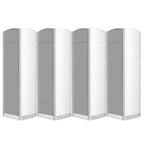 6 Panel Folding Room Divider,Woven Privacy Screen,Light Beige