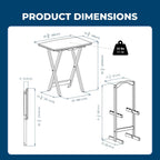 Winsome Dylan Set of 4 Oversized Foldable Snack Tables with Storage Rack