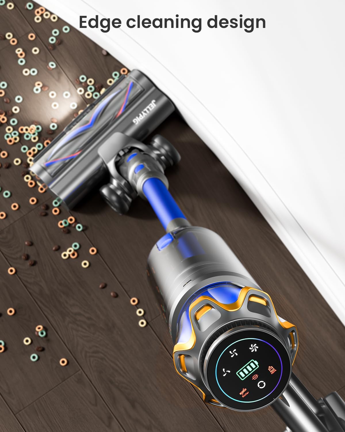 Cordless Vacuum Cleaner, Upgraded 650W 55KPA 70Mins Cordless Stick Vacuum Cleaner with Self-Standing and Touch Screen, Anti-tangle Wireless Vacuum, Vacuum Cleaners for Home/Pet Hair/Carpets/Floors