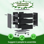 3-Drawer Rolling Tool Chest with Wheels, Pegboard and Push Handle