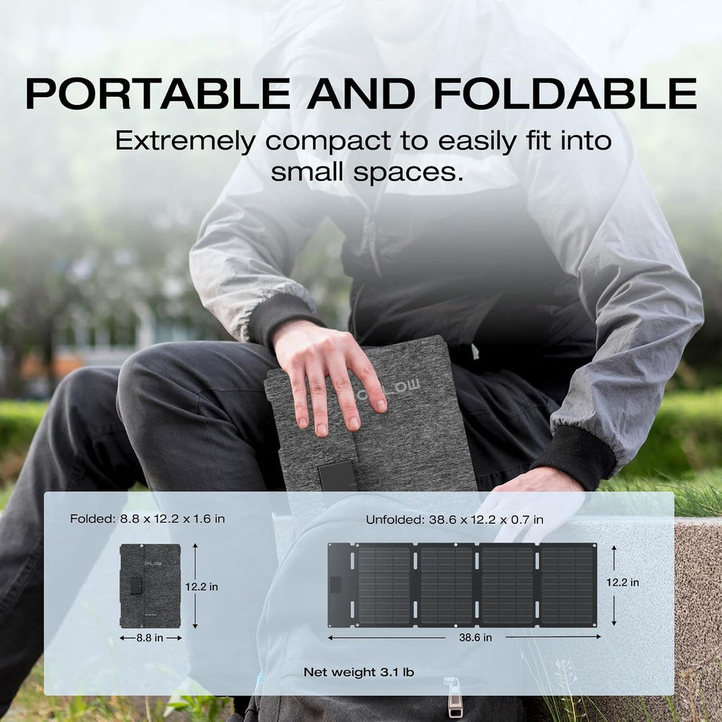 EF ECOFLOW 45W Portable Solar Panel with Type-C, IP68 Waterproof