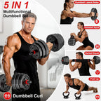 Adjustable dumbbell set,20/30/45/70/90lbs Free Weights Dumbbells Set 5in1