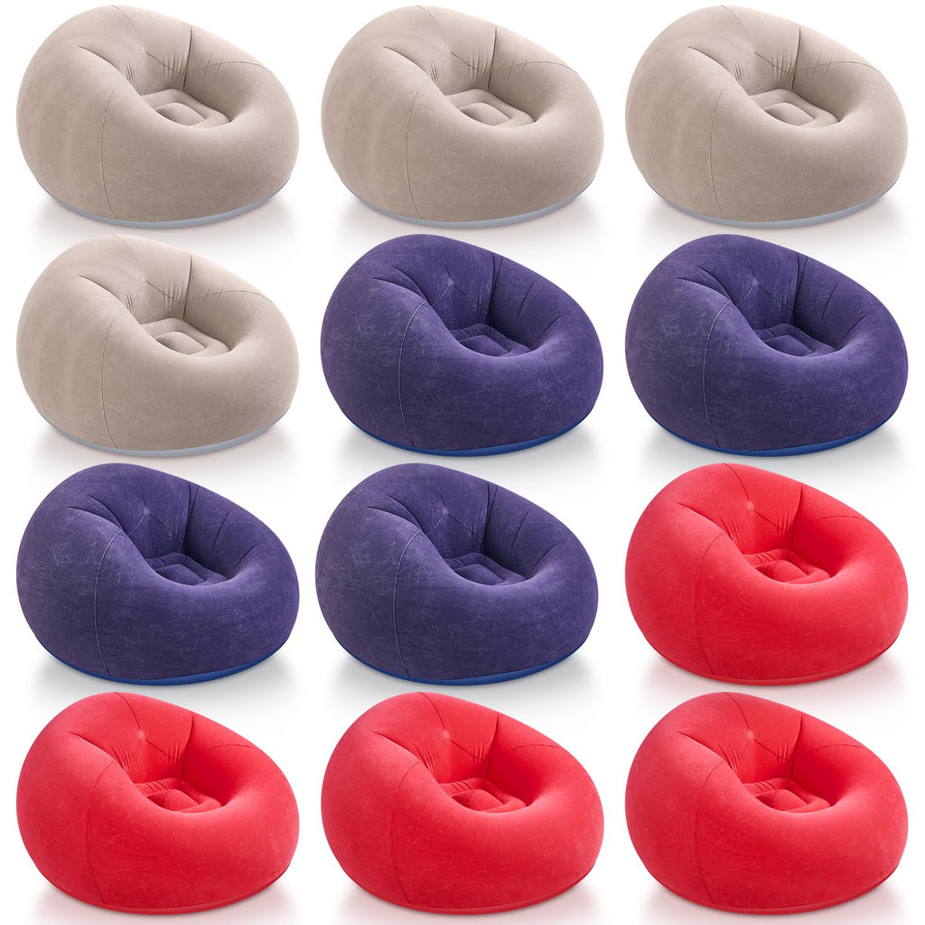 Realspring Inflatable Bean Bag Chairs,Coffee,4 Pcs