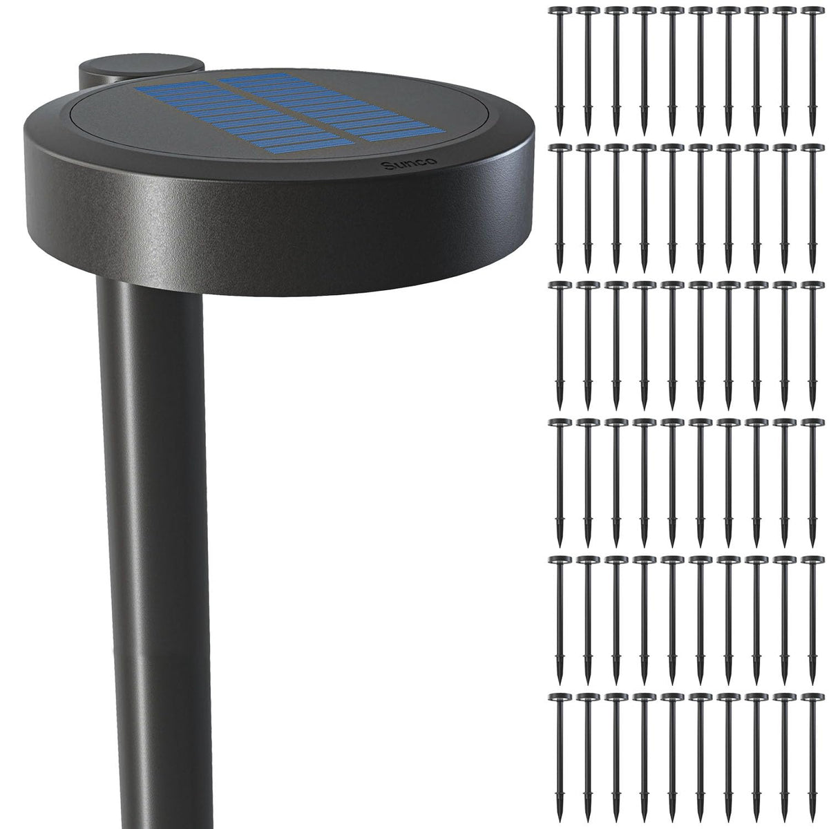 Sunco 12 Pack 2W LED Solar Pathway Walkway Backyard Garden Patio Residential Ambient Decorative Outdoor Light-MD4, 120 Lumens, Selectable CCT 2700K Soft White /4000K Cool White, Dimmable, 3.7V