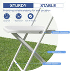 10 Pack White Folding Chairs for School Events Wedding Party Picnic