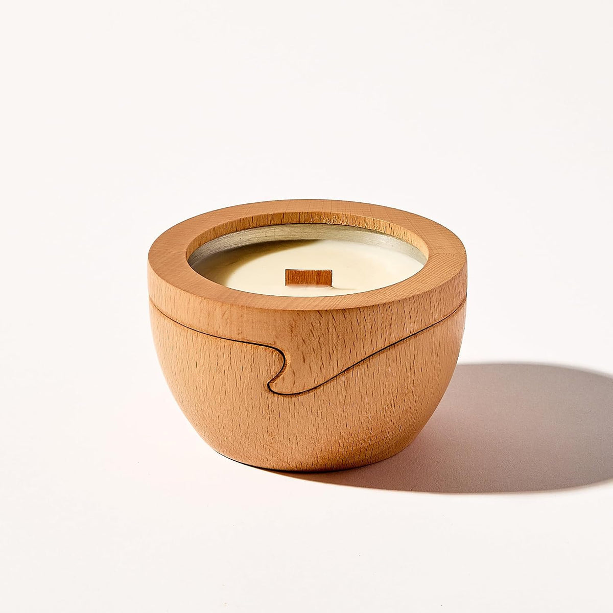 Refillable Coconut Soy Candle Gift Set | Reusable Wood Container + 2 Recyclable Refills (6.5 oz) | Unwind x2 | Non-Toxic Crackling Wood Wick