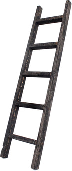 BARNWOODUSA 5 FT Decorative Ladder, Reclaimed Wood Ladder - Smoky Black