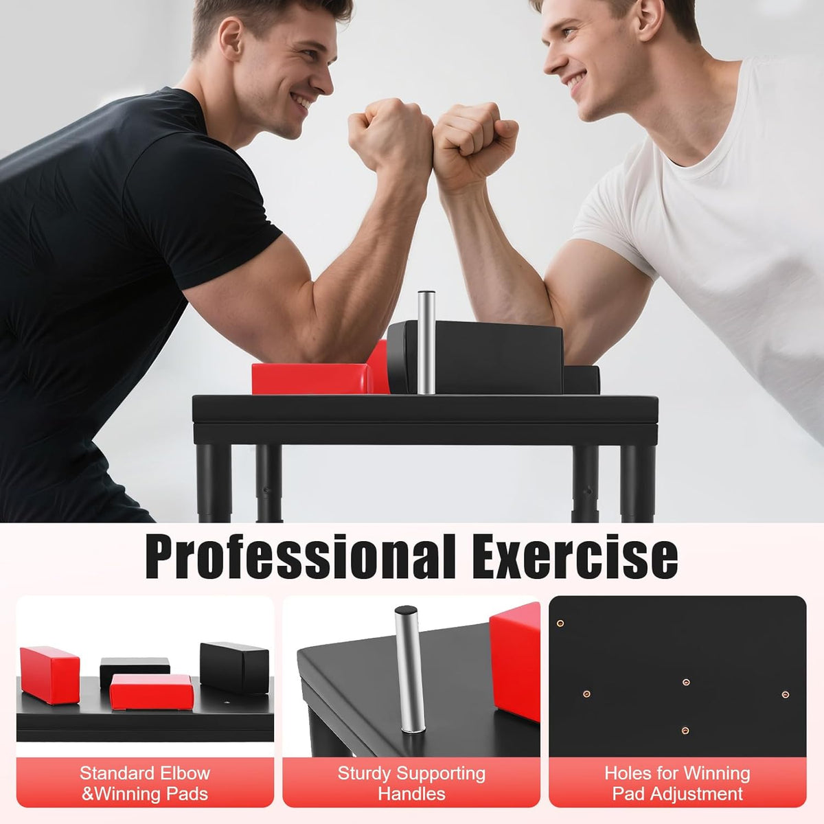 YIYIBYUS Professional Arm Wrestling Battle Table, Armwrestling Training Equipment with Elbow Pads and Winning Pads, for Gyms Sports Arenas Homes Club Office