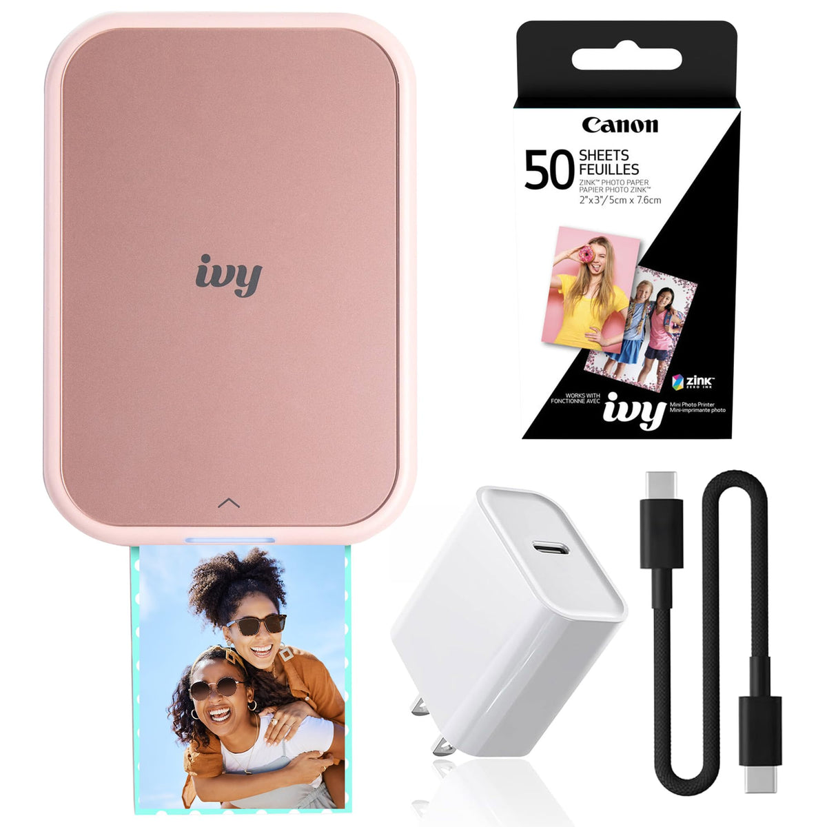 Canon Ivy 2 Mini Photo Printer (5452C018) Bundle