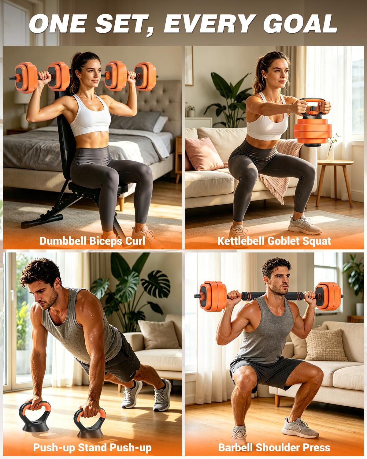 Rendpas Adjustable Dumbbell Set – Free Weights for Home Gym Workouts