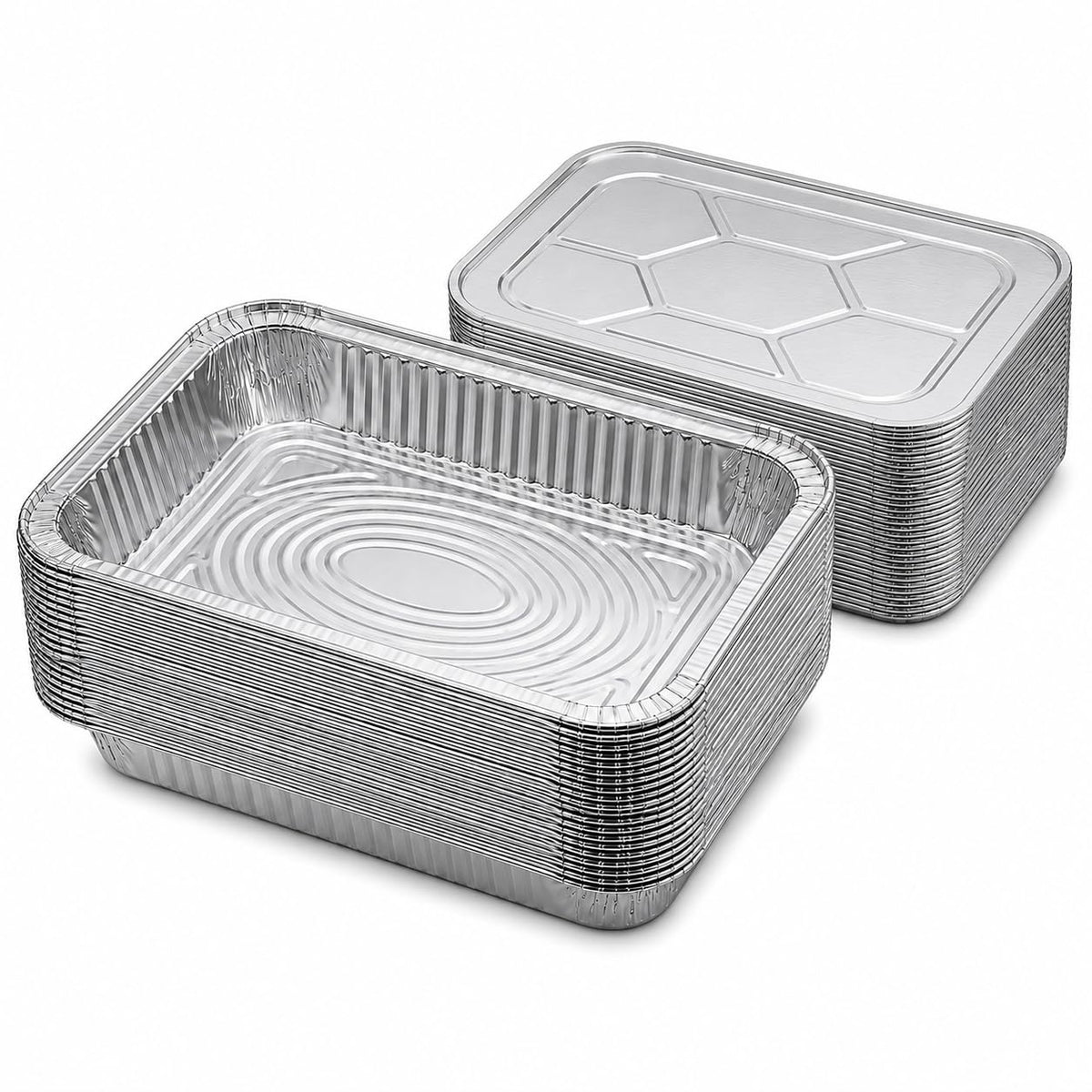 Half Size Deep Aluminum Pans, 13 x 10.5 x 2.5 In (100, Trays Only)