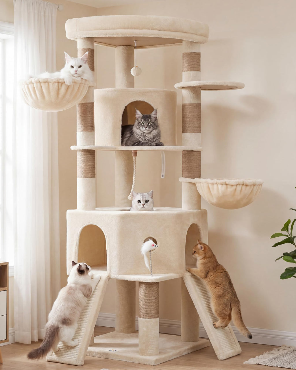 Cat Tree, 81.1" Skyward Corner Cat Tower for Large Cats VCT031W