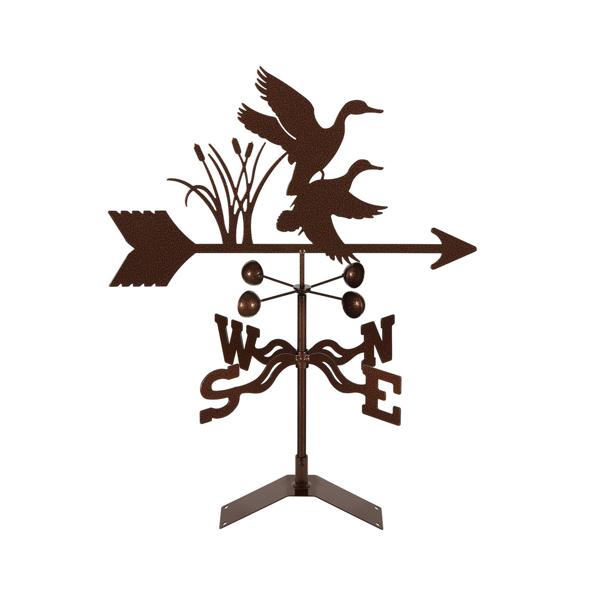 EZ Vane Steel Mallard Ducks Weathervane with Wind Cups — Post Mount