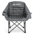 Oversized 2 Pack Camping Chairs, Padded Camping Chair Support 450LBS, Grey