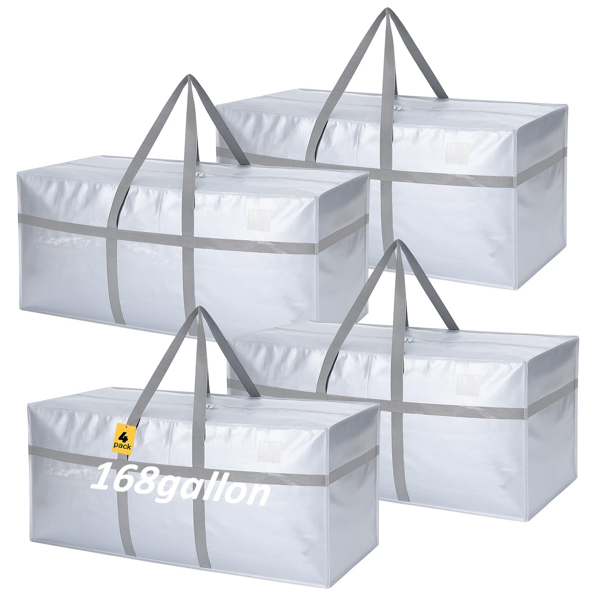 Windyun 4 Pcs 195 Gallon Extra Large Moving Bags XXL Heavy Duty Storage Bag