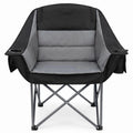 2 Pack Oversized Camping Chair Heavy Duty Lawn chair Support 500 lbs,Grey