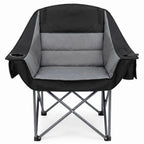 2 Pack Oversized Camping Chair Heavy Duty Lawn chair Support 500 lbs,Grey
