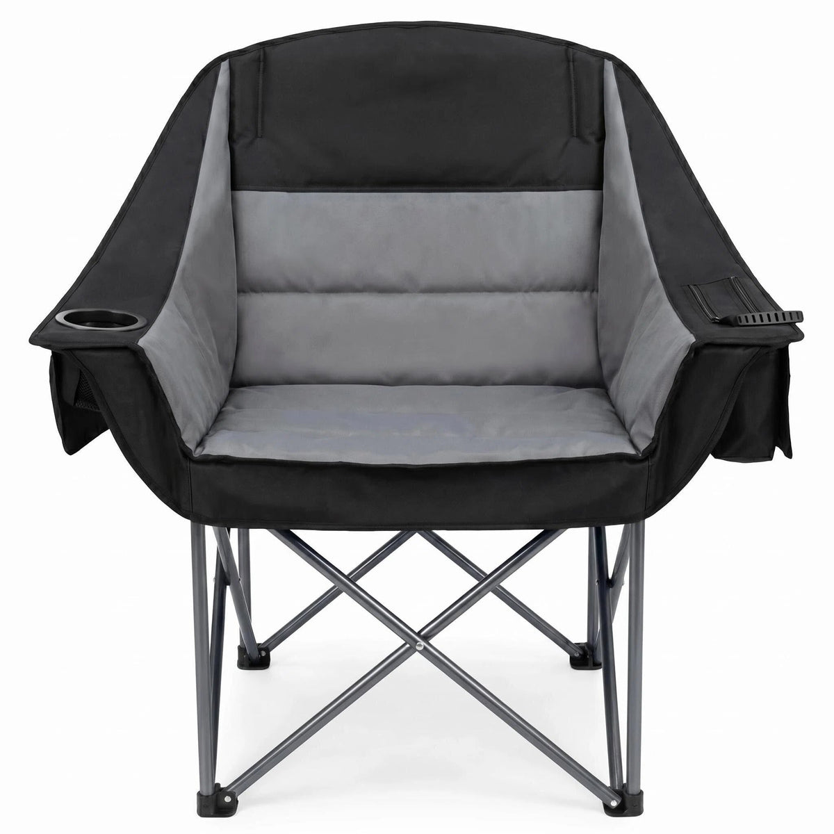 2 Pack Oversized Camping Chair Heavy Duty Lawn chair Support 500 lbs,Grey