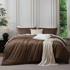 MooMee Queen Duvet Cover Set 100% Extra Long Staple Cotton Cooling Bedding