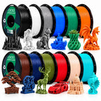 16Rolls PETG Filament Bundle Filament Bulk 1KG 1.75 mm Multicolor