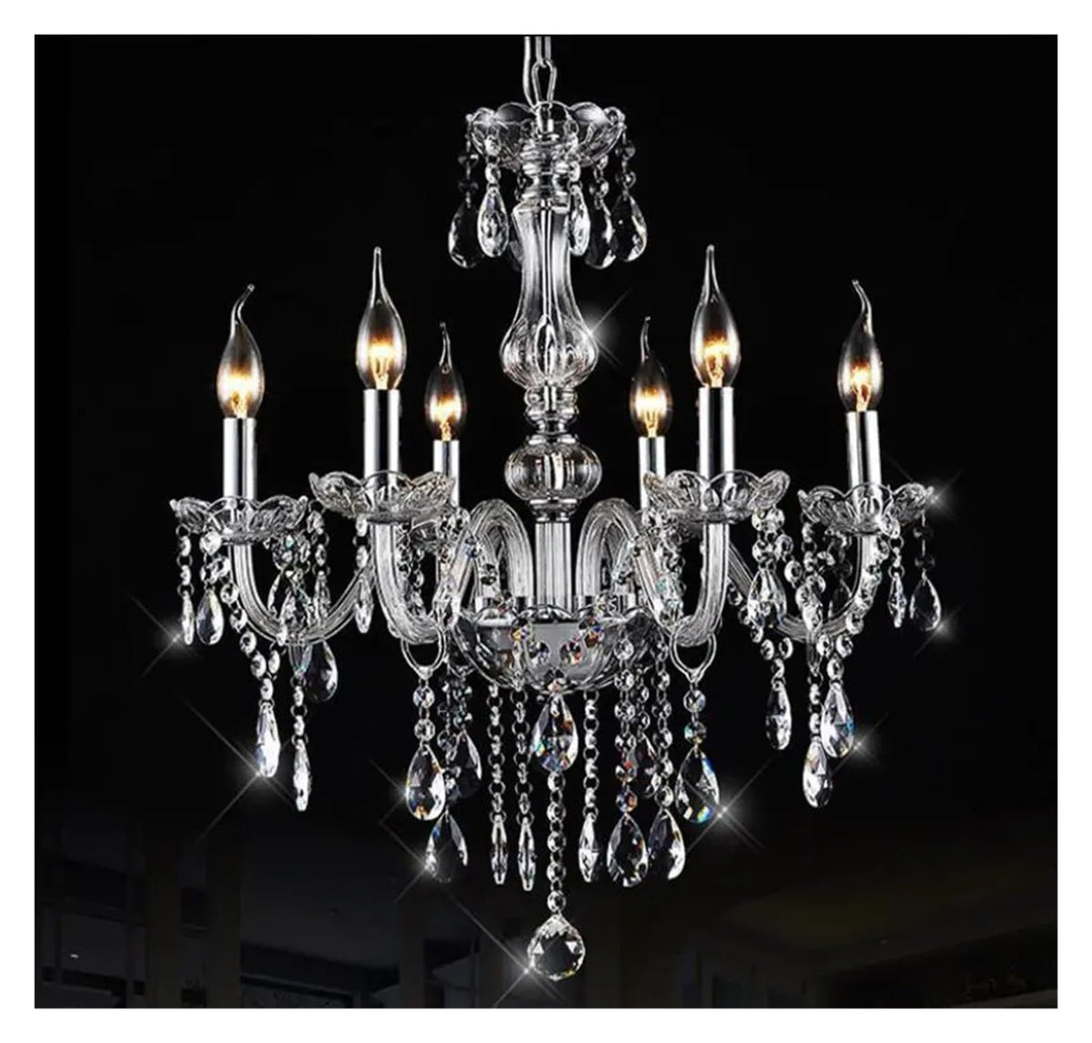 Modern Elegant Transparent Crystal Chaners Multi Arms European Style Optional Lustres De Cristal Chaner LED Without Shade Wall Lamp E14 Lustre,for Home Decor (1 Arm)