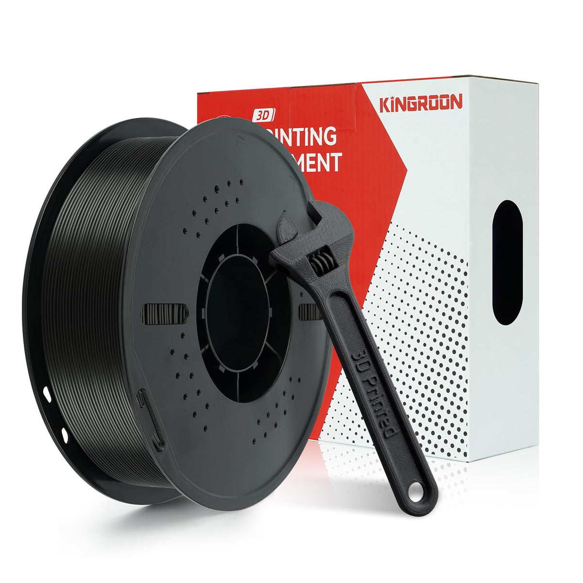 Kingroon PETG 3D Printer Filament, 10 Rolls, Dimensional Accuracy +/- 0.03 mm, 1kg Spool(2.2lbs), 1.75 mm，10KG Ten Colors Black White Grey Red Blue Green Yellow Orange Transparent Silver